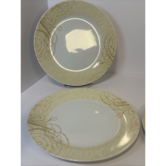 Noble Excellence 12 Days of Christmas Dinner Plates Gold Scroll Set of 4 - Picture 3 of 13